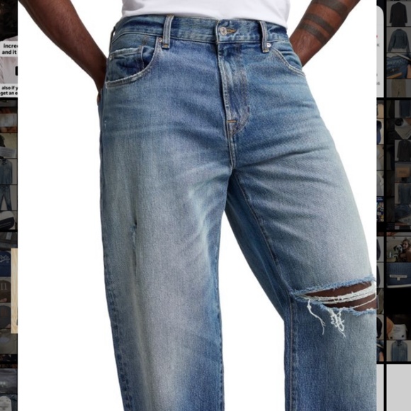 7 For All Mankind Mid-Wash Distressed Relaxed-Fit Jeans in Size 32 - Picture 5 of 9